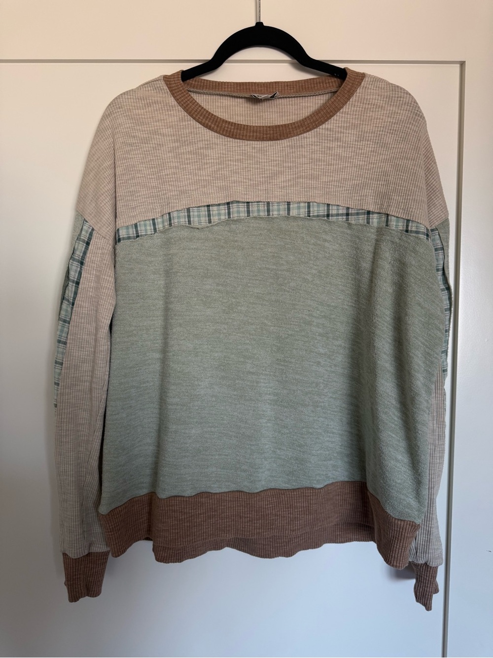 BKE Ribbed Knit Top - Mauve Beige